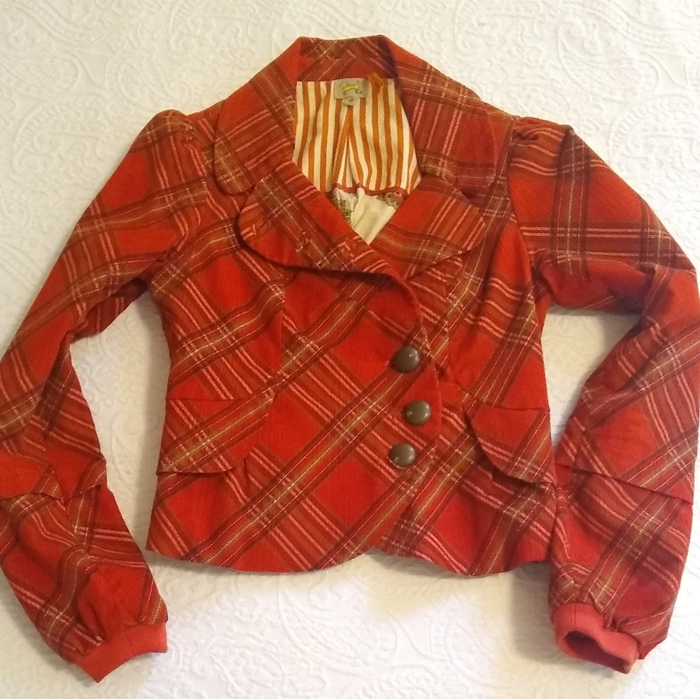 Anthropologie Plaid Blazer